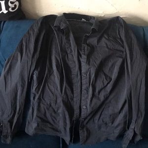 Basic black button down